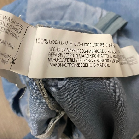 Zara | Z1975 Denim Chambray Halter Jogger Jumpsuit - Picture 8 of 11